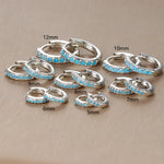 2PCS Minimal Crystal Zirconia Stainless Steel Hoop Earrings Huggie