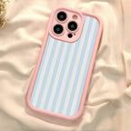 Blue Stripe Pattern Case for iPhone 17 16 15 14 13 12 11 Pro Max 17 Air Mini