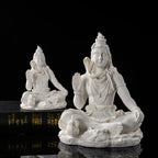 13cm Sandstone Shiva Statue Yoga Figurine Ornament Zen Meditation India Religion