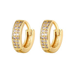 2PCS Stainless Steel CZ Zircon Small Hoop Earrings Men 6mm 8mm 10mm