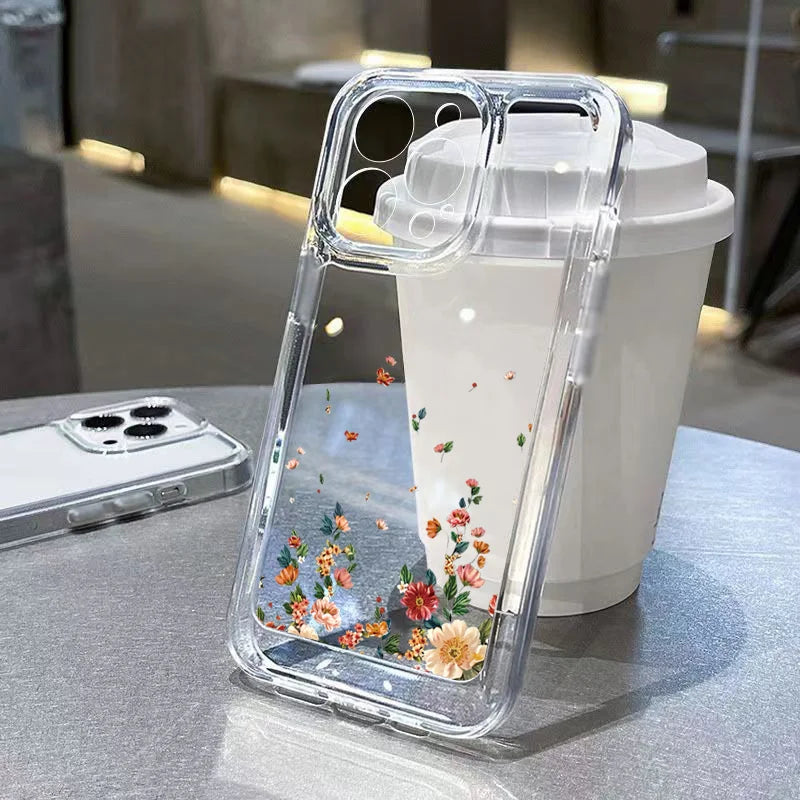 Wildflower Graphic Clear Case for Redmi Note 13 12 Pro Plus 12S 11S 10S