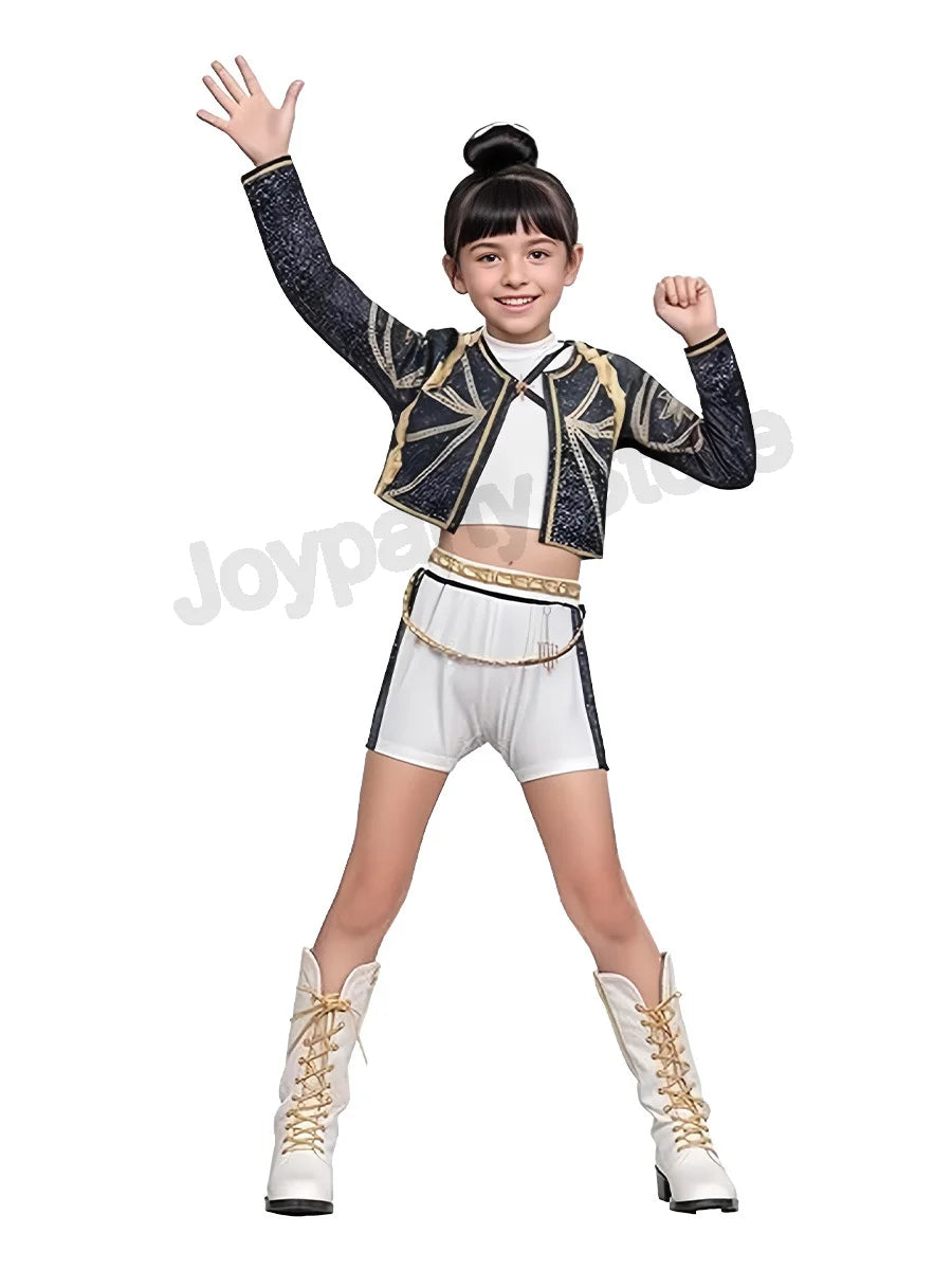 Kids Kpop Demon Hunter Cosplay Rumi Zoey Mira Suit 3D Print Costume Outfit