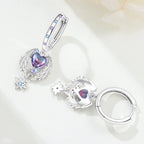 925 Sterling Silver Wings Guardian Love Heart Drop Earrings Trendy Jewellery
