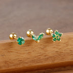 3PCS Stainless Steel Horse Eye Zircon Flowers Cartilage Piercing