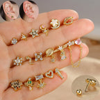 1pc Cartilage Ear Piercing Stud Women Surgical Steel Flat Back