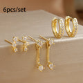 3 Pairs S925 Needle Minimalist Earrings Set Hoop Ear Climber Stack