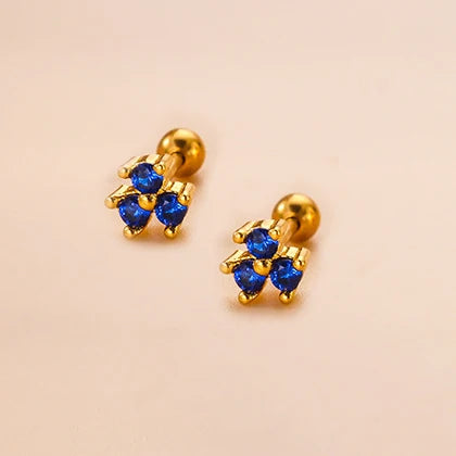 New Stainless Steel Blue Zircon Collection Stud Earrings Butterfly