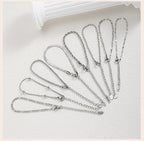Women Chain Bracelet Silver Color, Stainless Steel Link Stackable Bracelets, Layered Fashion Accessories Gifts