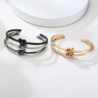 Trendy Round Circular Open Knot Cuff Bangle Bracelets For Women Elegant GoldColor Jewelry Noeud Armband Pulseiras