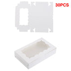 30 Pieces Kraft Bakery Box with Clear Window Cookie Box Bakery Candy Box for Pastry Biscuit Macaron Pie Candy Donuts