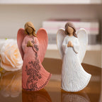 Resin Abstract Angel Figurines Pink White Statue Table Desktop Decoration Accessories