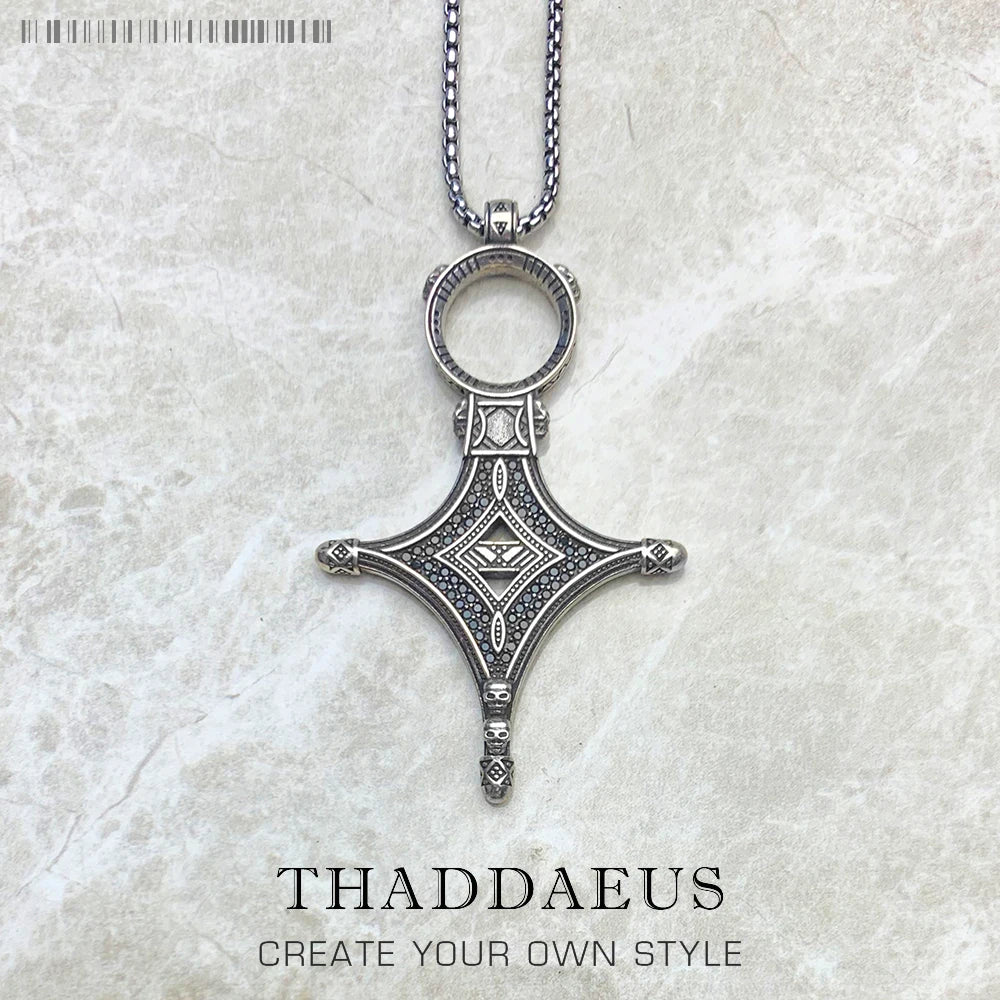 Ethno Cross Necklace 925 Sterling Silver Traditional Jewellery Men Women Gift