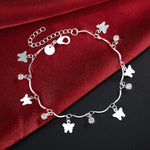 Zircon Butterfly Chain Bracelet 925 Sterling Silver Elegant Wedding Jewellery