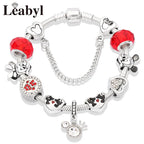Pink Crystal Bead Charm Bracelet Colourful Enamel Handmade DIY Jewellery