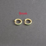 1 Pair Green Little Huggies Stainless Steel Hoop Earrings Tiny Rings