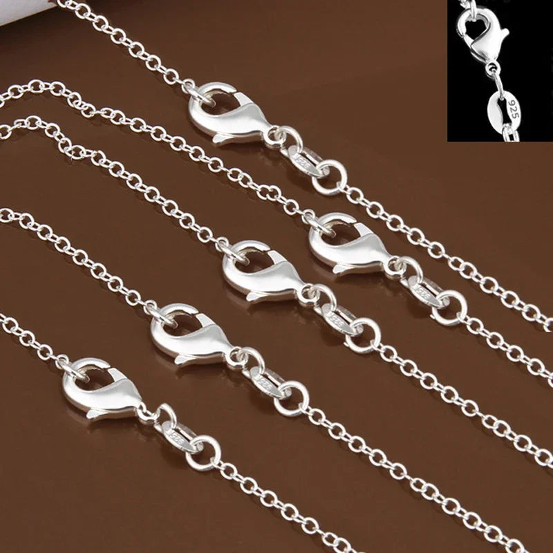 Wholesale 5pcs 925 Sterling Silver Rolo Chain Necklace 1mm
