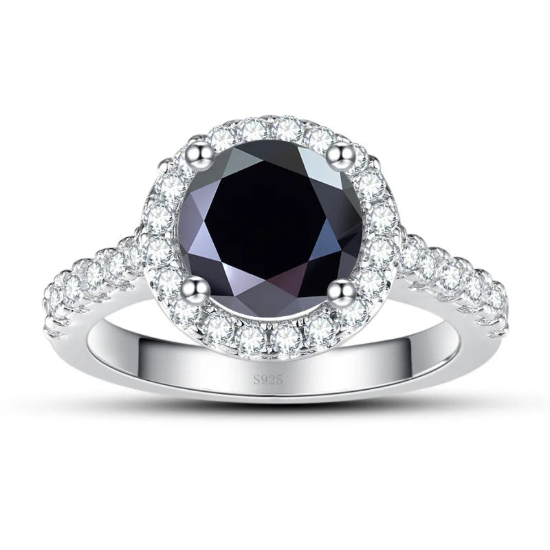 New Grey Color 1CT Moissanite Ladies Ring Silver 925 Jewerly For Women Fashion Engagement Wedding Diamond Party JewerlyRings