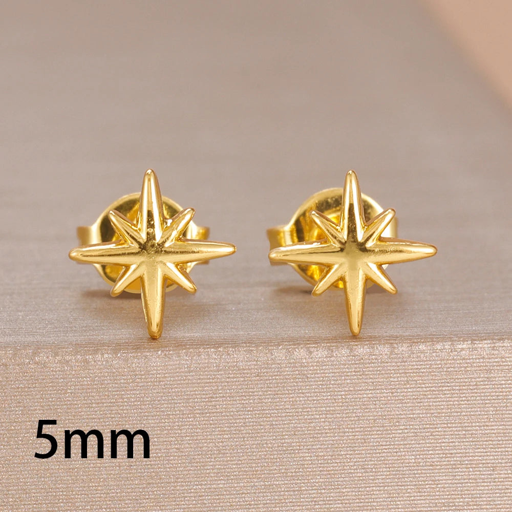 Fashion Minimalist Star Stud Earring 14K Gold Plated Mini Daily