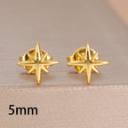 Fashion Minimalist Star Stud Earring 14K Gold Plated Mini Daily