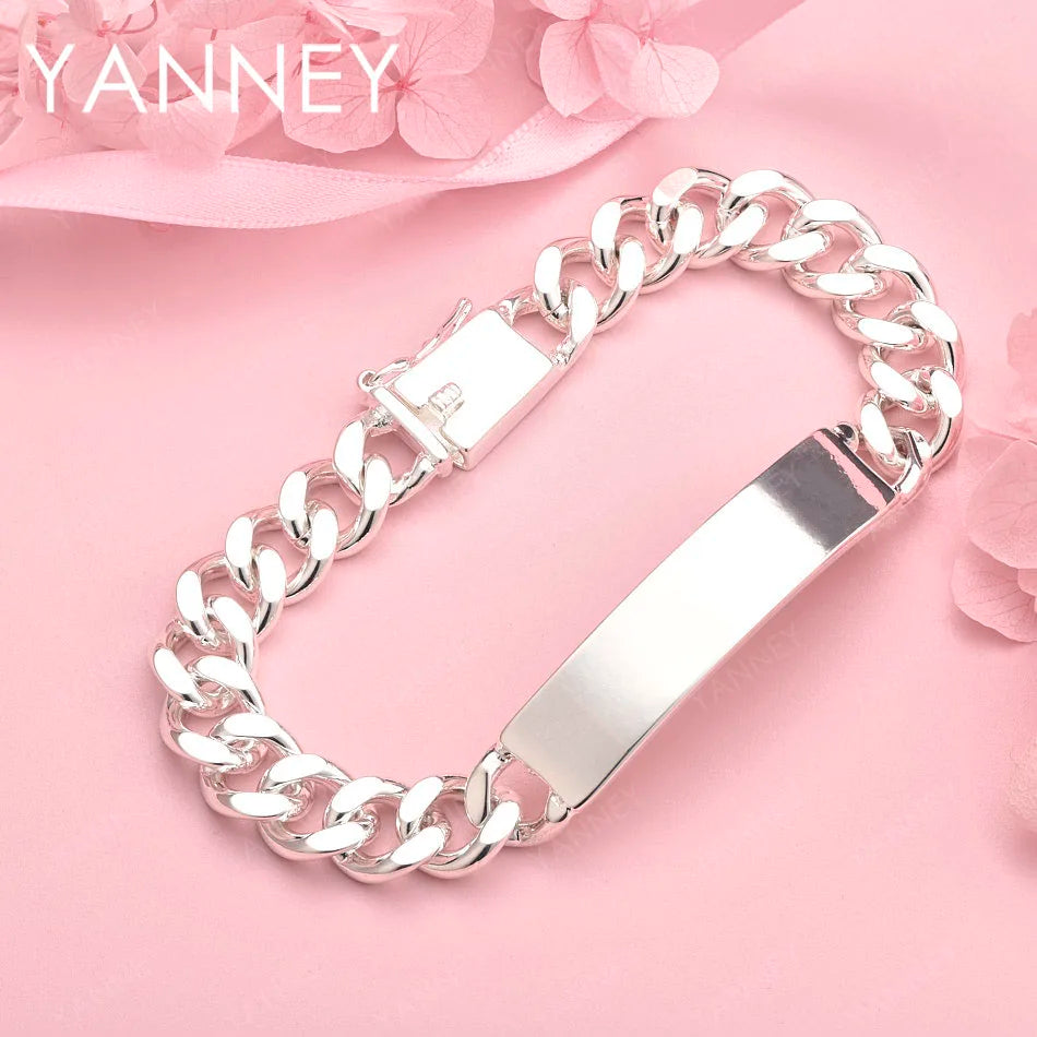 925 Sterling Silver 8-inch Luxury Classic Bracelet Women Wedding Jewellery