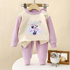 Girls Long Sleeve Pyjamas Set Dralon Fabric Casual Home Wear Sleepwear