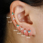 Stainless Steel Zircon Butterfly Minimal Hoop Earrings Gold Huggie