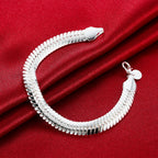 8/10mm Solid Chain Bracelet 925 Sterling Silver Men Women Noble Party Gift