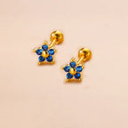 New Stainless Steel Blue Zircon Collection Stud Earrings Butterfly