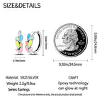 925 Sterling Silver Simple Love Heart Zircon Circle Hoop Earrings Jewellery