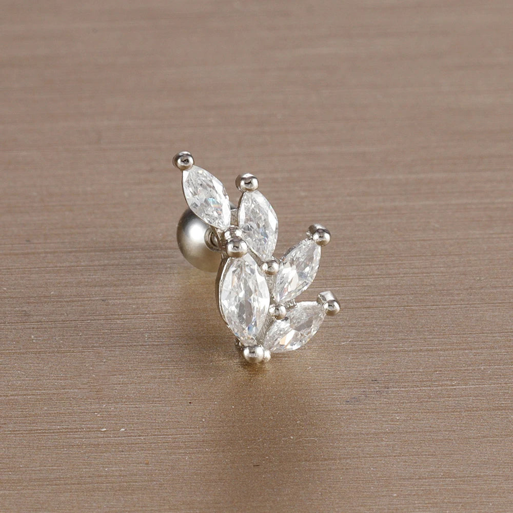 1PC 6 Styles Stainless Steel Mini Zircon Cartilage Piercing Stud