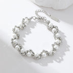 Metal Beads Heart Stainless Steel Bracelet Bangle Gold Colour Gift