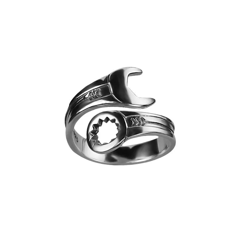 Wrench Adjustable Ring 925 Sterling Silver Fashion Men Women Luxury Accessories