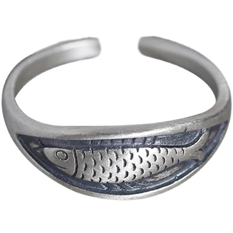 Fish Adjustable Ring 925 Sterling Silver Engagement Ladies Jewellery Gift