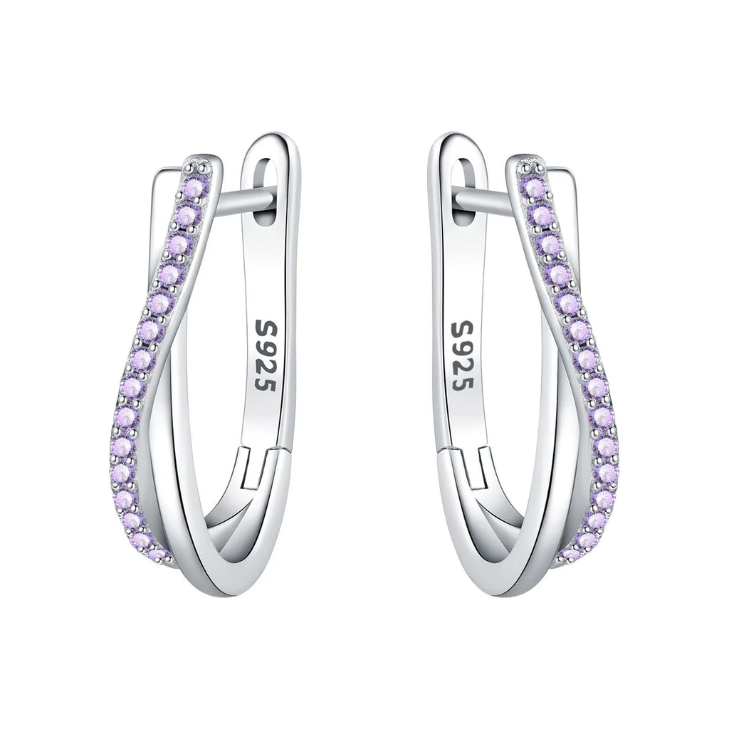 925 Sterling Silver Curve Weaving Large Circle Versatile Hoop Earrings Gift