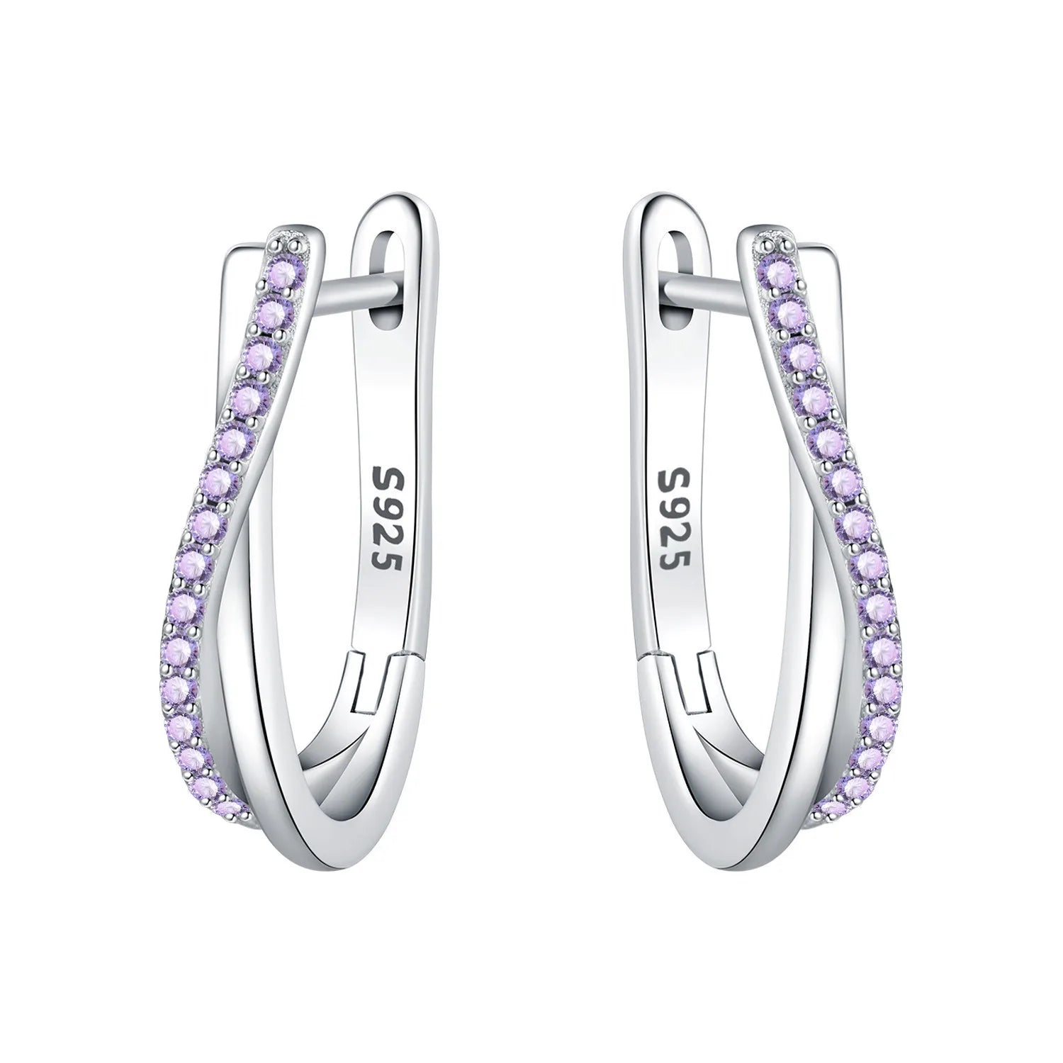 925 Sterling Silver Curve Weaving Large Circle Versatile Hoop Earrings Gift