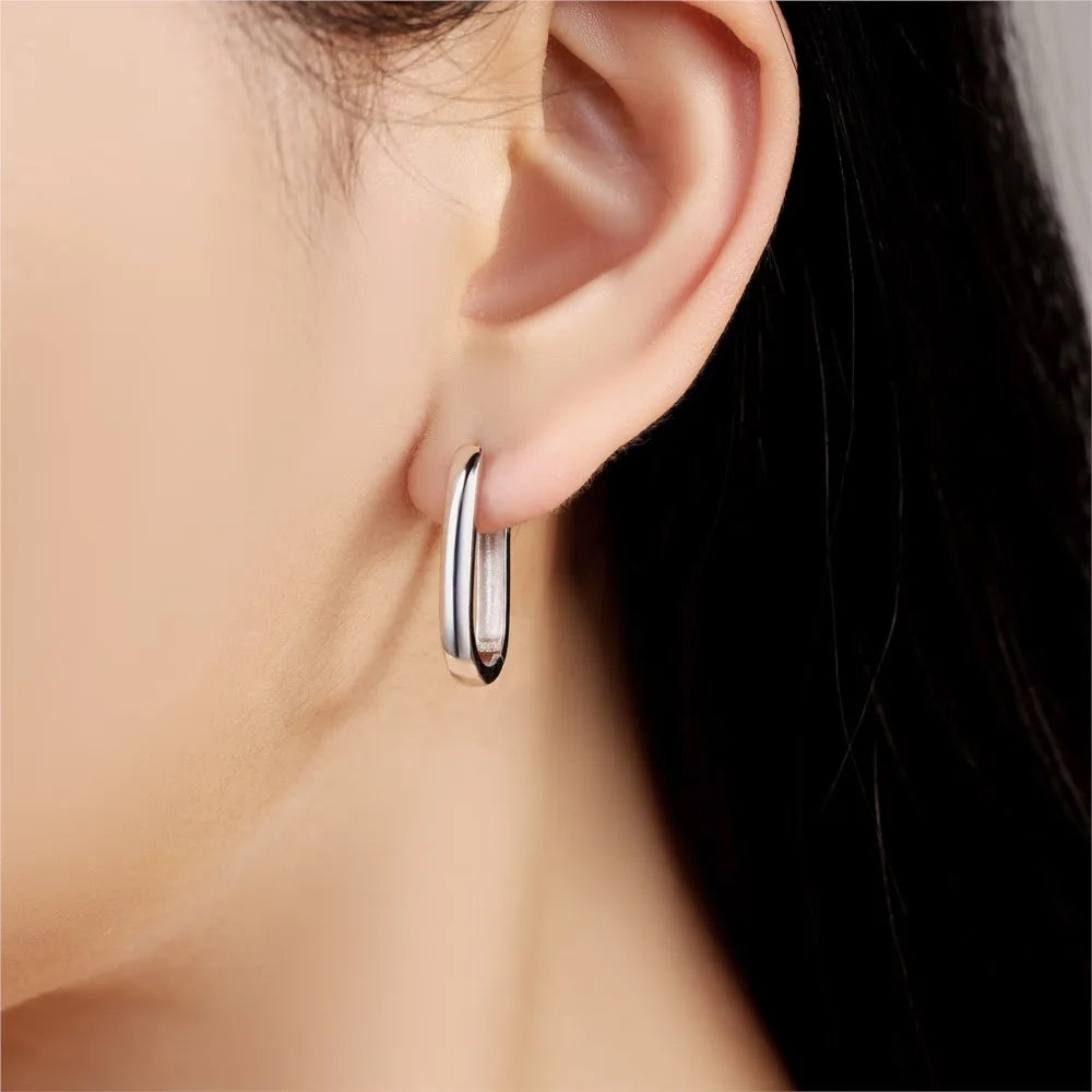 925 Sterling Silver Simple Versatile Hoop Earrings Fine Birthday Jewellery