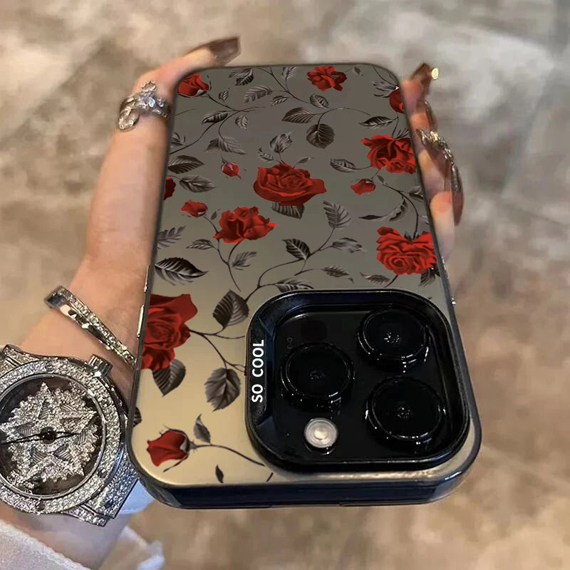 Retro Red Rose Matte Laser Case for Samsung Galaxy A15 A35 A55 S24