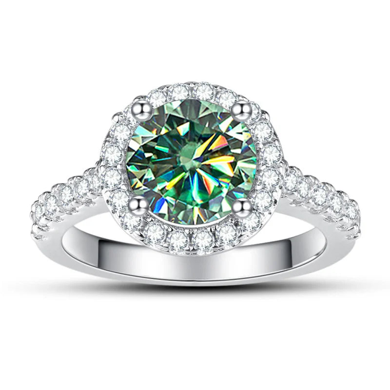 New Grey Color 1CT Moissanite Ladies Ring Silver 925 Jewerly For Women Fashion Engagement Wedding Diamond Party JewerlyRings