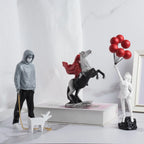 Sculpture Collection Flower Thrower Statue Pop Art Modern Balloon Girl Home Decor