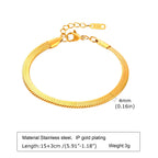 Waterproof Stainless Steel Chain Bracelets For Women , Gold Plated Fashion Stackable Link Bracelet Gifts
