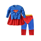 Spiderman Muscle Cosplay Suit Superhero Boys Girls Top Pants Cape Halloween
