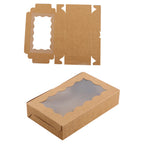 30 Pieces Kraft Bakery Box with Clear Window Cookie Box Bakery Candy Box for Pastry Biscuit Macaron Pie Candy Donuts