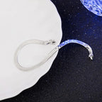 4mm Blade Chain Bracelet 8-inch 925 Sterling Silver Men Women Christmas Gift