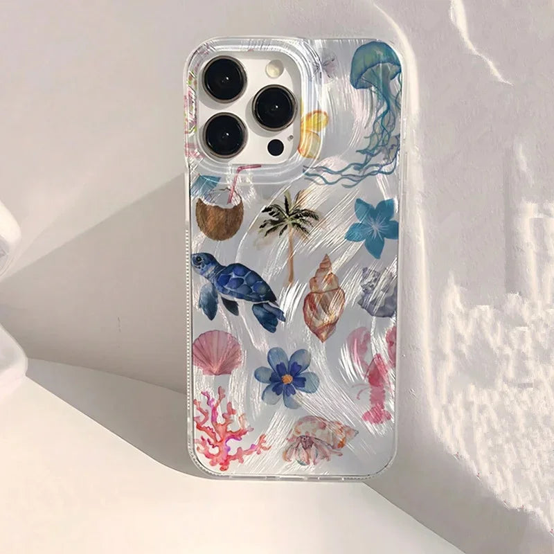 Ocean Whale Starfish Case for iPhone 17 16 15 14 13 12 11 Pro Max Plus XR