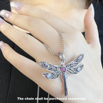 Colourful Dragonfly Pendant Necklace 925 Sterling Silver Fine Jewellery