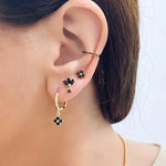 2PC Stainless Steel Cubic Zirconia Small Hoop Earrings Helix Tragus