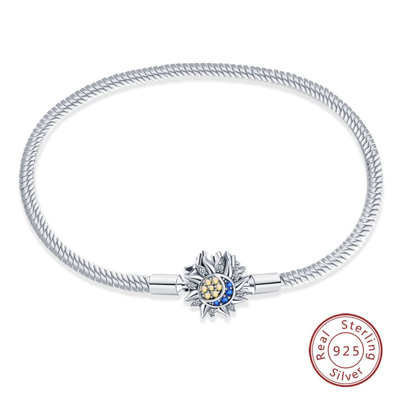 925 Sterling Silver Forever Love Peach Heart Bracelets Star Moon Airplane Earth Bracelets For Women Fit DIY Charms Party Jewelry