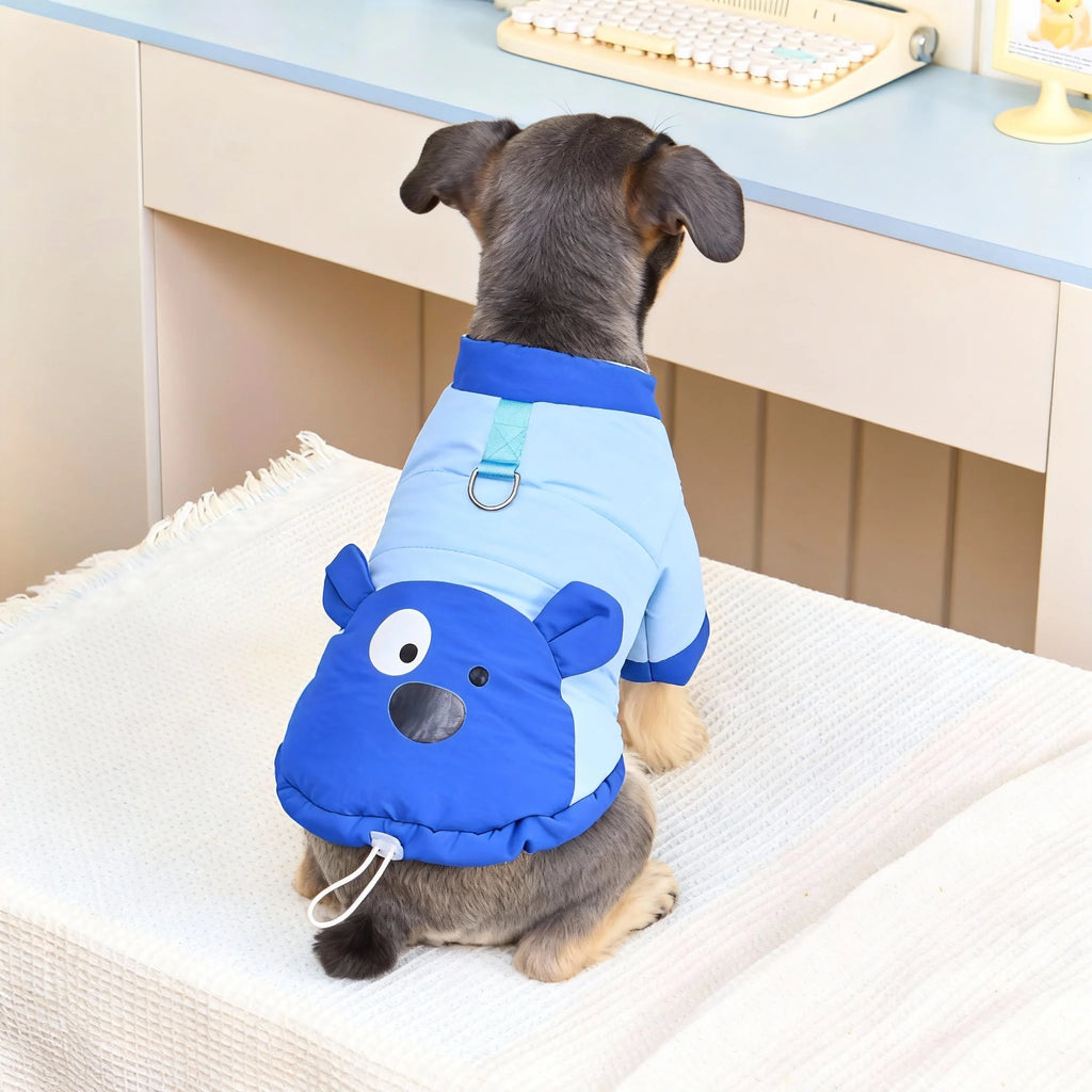 Dog Winter Coat Fleece Jacket Cute Bear Puppy Outfit Warm Winter Clothes
