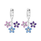 925 Sterling Silver Pink Heart Musical Note Drop Earrings Fashion Jewellery