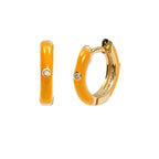 New Stainless Steel Round Hoop Earrings Colourful Crystal Zirconia